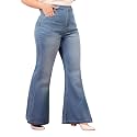 Miss Chase A+ Women's Wide Leg High Rise Regular Length Stretchable Denim Jeans