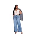 Miss Chase A+ Women's Wide Leg High Rise Regular Length Stretchable Denim Jeans