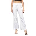 Miss Chase Women's Wide-Leg High-Rise Regular-Length Stretchable Shaping Denim Jeans