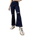 Miss Chase Women's Bootcut High Rise Regular Stretchable Denim Jeans (MCSS18DEN02-19-332-26, Deep Blue, 38)