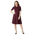Miss Chase Women39s Wine Red Collared Round