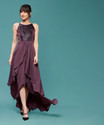 Miss Chase Women Layered Purple MidiCalf Length