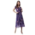 Miss Chase Women Pleated V Neck Full