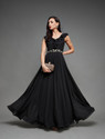 Miss Chase Women Ruffled Black MaxiFull Length