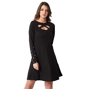 Miss Chase Womens Cotton Cut-Out Dress