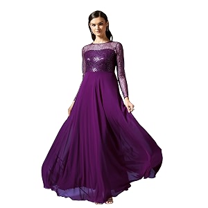 Miss Chase Womens Long Sleeve Sequin Maxi