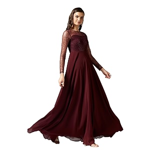 Miss Chase Womens Long Sleeve Sequin Maxi