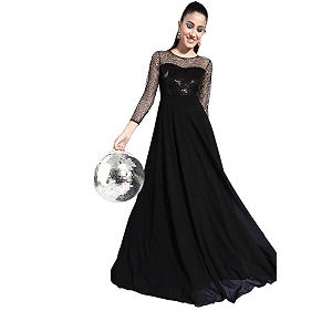 Miss Chase Womens Long Sleeve Sequin Maxi