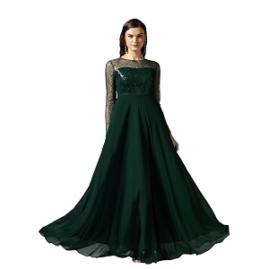 Miss Chase Womens Long Sleeve Sequin Maxi