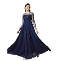 Miss Chase Womens Long Sleeve Sequin Maxi