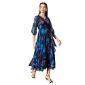 Miss Chase Womens Multicolored Black Floral V-Neck