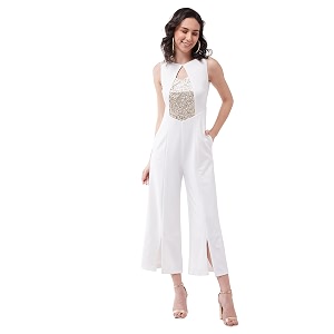 Miss Chase Womens Off White Solid Regular