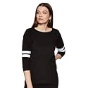 Miss Chase Womens Black and White Striped