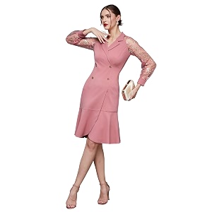 miss chase womens bodycon square puff sleeve solid lace overlaid ankle length dress