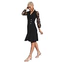 Miss Chase Womens Bodycon Square Puff Sleeve Solid Lace Overlaid Ankle Length Dress