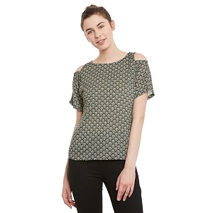 Miss Chase Womens Floral Printed Cold Shoulder