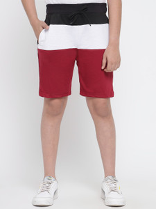 miss  chief short for boys casual colorblock polycotton maroon pack of 1