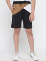 Miss & Chief Short For Boys Casual Colorblock Polycotton (Black, Pack of 1)