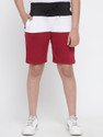 Miss & Chief Short For Boys Casual Colorblock Polycotton (Maroon, Pack of 1)