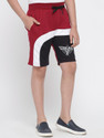 Miss & Chief Short For Boys Casual Colorblock Polycotton (Maroon, Pack of 1)