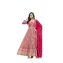 Miss Ethnik Women39s Pink Chinon Stitched Gown