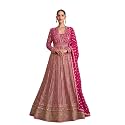 Miss Ethnik Women39s Pink Chinon Stitched Gown