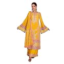 Miss Ethnik Women39s Yellow Color Chinon Embroidered
