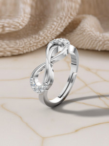 miss highness 925 pure silver for women free size adjustable gift for her sterling silver cubic zirconia rhodium plated ring