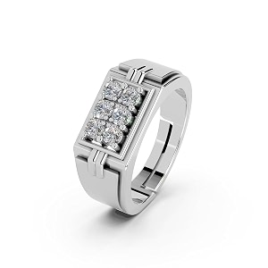 miss highness 925 silver cluster adjustable ring for men and boys  stylish design  stylish silver jewellery  with authenticity certificate  gift for husband boyfriend  daily wear ring
