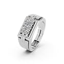 Miss Highness 925 Silver Cluster Adjustable Ring for Men and Boys | Stylish Design | Stylish Silver Jewellery | With Authenticity Certificate | Gift for Husband Boyfriend | Daily Wear Ring