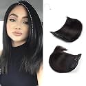 02 PCS Hair Pads, Hair Topper Invisible Seamless Clip in Hair Extension Natural Fluffy Increase Hair Top Side Cover for Women Girls (4 Inch, Black)