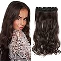 5 Clip in Hair Extensions 22" Long Curly Synthetic Thick Hair Extension Wavy Hair Extension for Women Girls (5 Clip Extension)