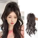 Light Weight High Fountain Claw Clip Ponytail Hair Extensions, Wavy &amp; Curly Natural Synthetic Hair,(Matte Finish), 15 Inches Long (Brown1)