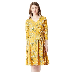 miss olive women39s wrap knee-long dress