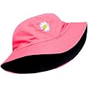 Missby® Unisex Flower Embroidery Cotton Classic Reversible Beach Bucket Sun Hat