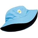 Missby® Unisex Flower Embroidery Cotton Classic Reversible Beach Bucket Sun Hat