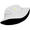 Missby® Unisex Flower Embroidery Cotton Classic Reversible Beach Bucket Sun Hat