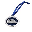 Mississippi (Ole Miss) Ornament Non-Dated | Hand-Sculpted Christmas Tree Ornament | Intricately Crafted Metal Pewter Alma Mater Inlay