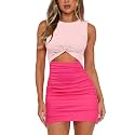 MISSJOY Women39s Sleeveless Cutout Twist Front Ribbed