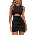 MISSJOY Women39s Sleeveless Cutout Twist Front Ribbed