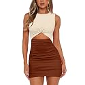 MISSJOY Women39s Sleeveless Cutout Twist Front Ribbed