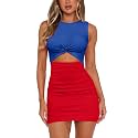 MISSJOY Women39s Sleeveless Cutout Twist Front Ribbed