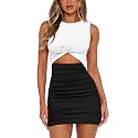 MISSJOY Women39s Sleeveless Cutout Twist Front Ribbed