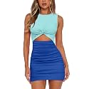 MISSJOY Women39s Sleeveless Cutout Twist Front Ribbed