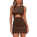 MISSJOY Women39s Sleeveless Cutout Twist Front Ribbed