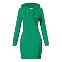 MISSKY Women's Pullover Hooded Kangaroo Pocket Sweatshirt Casual Hoodie Dress