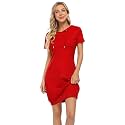 MISSKY Women's Pullover Hooded Kangaroo Pocket Sweatshirt Casual Hoodie Dress