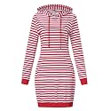 MISSKY Women's Pullover Hooded Kangaroo Pocket Sweatshirt Casual Hoodie Dress