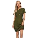 MISSKY Women's Pullover Hooded Kangaroo Pocket Sweatshirt Casual Hoodie Dress