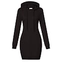 MISSKY Women's Pullover Hooded Kangaroo Pocket Sweatshirt Casual Hoodie Dress